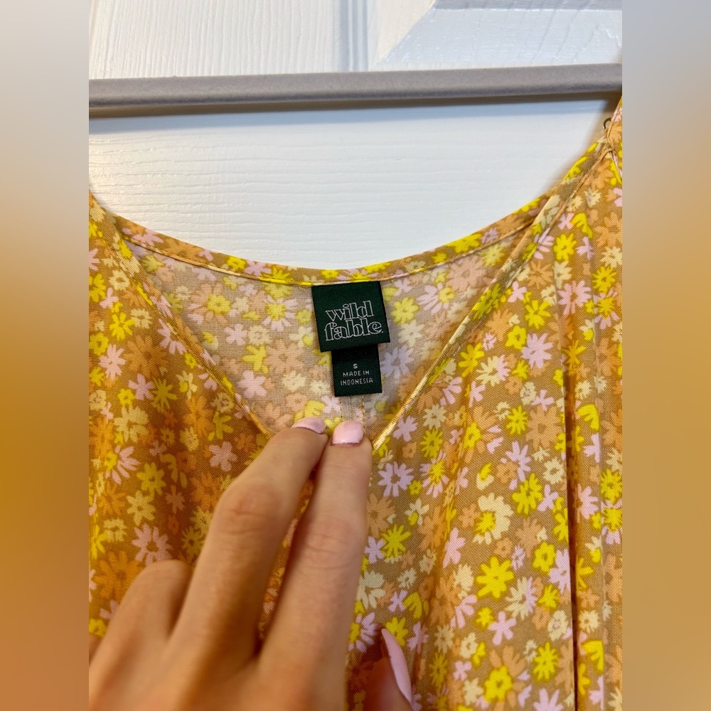 Wild Fable Yellow Floral Print Cami Dress - Picture 4 of 7